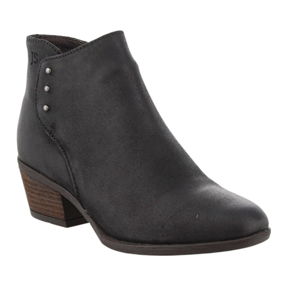 Josef Seibel Black Daphne Burnished Leather Booties Boots Shoes size 38